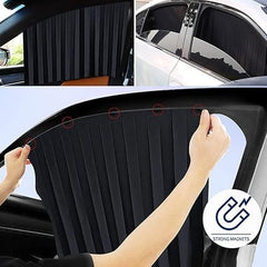 Car Curtain for Window Heat Sunshade Protection, Sliding Privacy Curtain for Car Window, Side Window Sun Shade for Automobile Interior Cooling