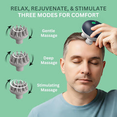 Electric Head Massager with Type-C Charging Portable Rechargeable Scalp Massager for Hair Growth, Stress Relief & Relaxation