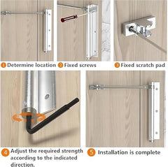 Door Closer, Door Spring Closer, Stainless Steel Door Closer, Adjustable Door Closer, for Indoor and Outdoor Doors, Home, Office and Hotel