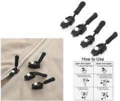 Zipper Slider Replacement, Adjustable Zipper Fixer Zipper Pull for Luggage Backpack Wallets Suitcases Tents Jackets Skirts Jeans
