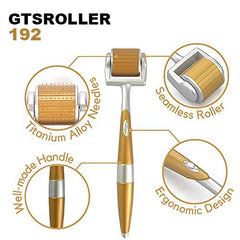 Professional Gold Plated Derma Hair Roller For Hair Growth Roller, Improves Beard & Hair Growth Microneedles - Safe & effective to use