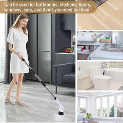 9 in 1 Cordless Electric Spin Scrubber - Cleaning Brush Scrubber for Home - Electric Cleaning Brush for Home - Electric mop for Floor Cleaning - Bathroom Cleang Machine