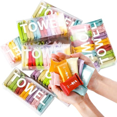 Travel Portable Compressed Tissue Tablet Face Towel Disposable Magic Towel Tablet Cloth Wipes Paper Cotton Tissue Expand With Water