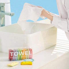 Travel Portable Compressed Tissue Tablet Face Towel Disposable Magic Towel Tablet Cloth Wipes Paper Cotton Tissue Expand With Water