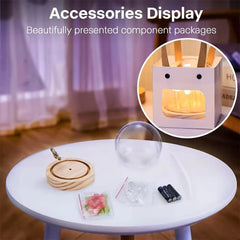 Romantic Night Light Elegant LED Ball Lamp with Wooden Base, USB Powered for Home Decor, Soft Pink Glow, Ideal Gift for Loved Ones