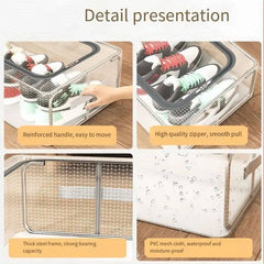 Shoe Storage Box, Shoe Organizer for Closet, Clear Plastic Stackable Shoe Boxes, Space Saving Foldable Sneaker Shoe Rack Containers Bin Holder