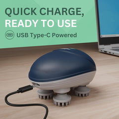 Electric Head Massager with Type-C Charging Portable Rechargeable Scalp Massager for Hair Growth, Stress Relief & Relaxation